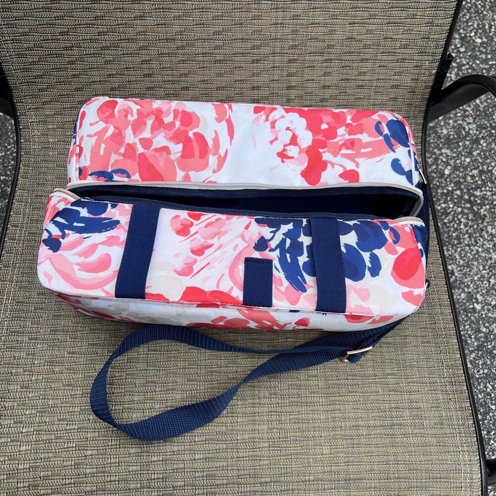 Charming Charlie Happy Glamper camping wine picnic travel bag floral